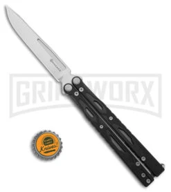 Maxace Unicorn Black G-10 Balisong Butterfly Knife - Spear Point Satin Plain 11 Maxace Unicorn Black G-10 Balisong Butterfly Knife - Spear Point Satin Plain -Blades Maxace Unicorn Balisong Butterfly Black G10 Satin SP GX 40485 jr bottlecap 2 large