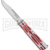 Maxace Unicorn White/Red G-10 Balisong Butterfly Knife - Bowie Satin Plain