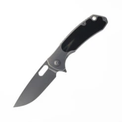 Maxace Balance Folding Knife Dark Gray Titanium/Zirconium Inlay Handle M390 Plain Edge