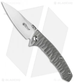 Maxace Corvus Framelock Flipper Knife Gray Ti (3.75" Satin M390)