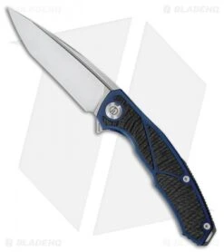 Maxace Halictus Tanto Frame Lock Knife Blue Ti/CF (3.75" Stonewash)